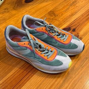 Vibrant Gray and Orange Women's Sneakers